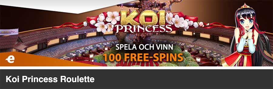 Få 100 Free Spins på Koi Princess Roulette